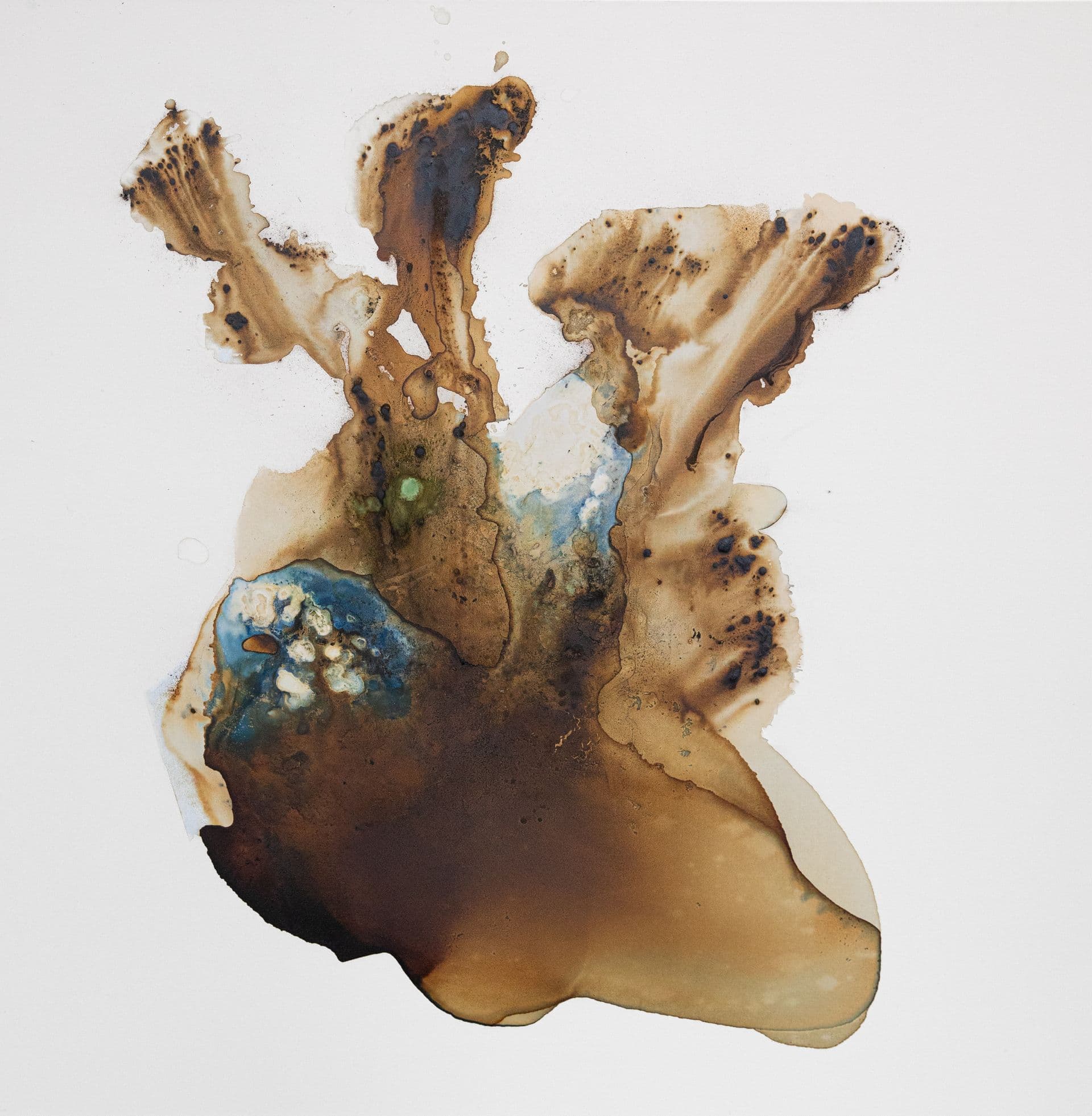 ANICCHA N7 120x120 clorofille, ossido di rame e tecnica mista su tela 2022