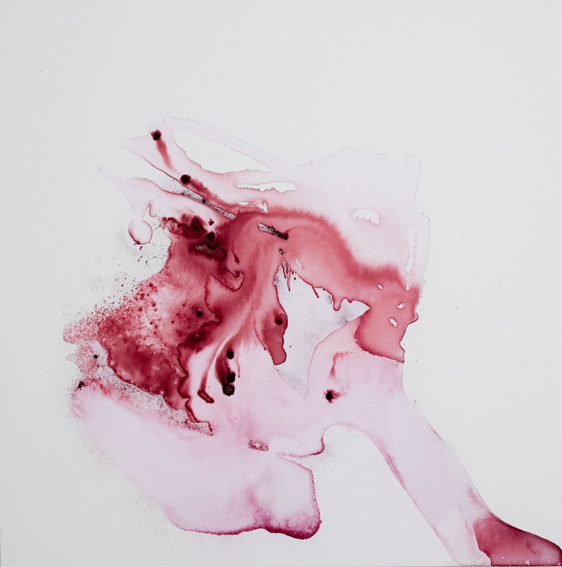 DUKKHA N4 70x70 cocciniglia e tecnica mista su tela 2021