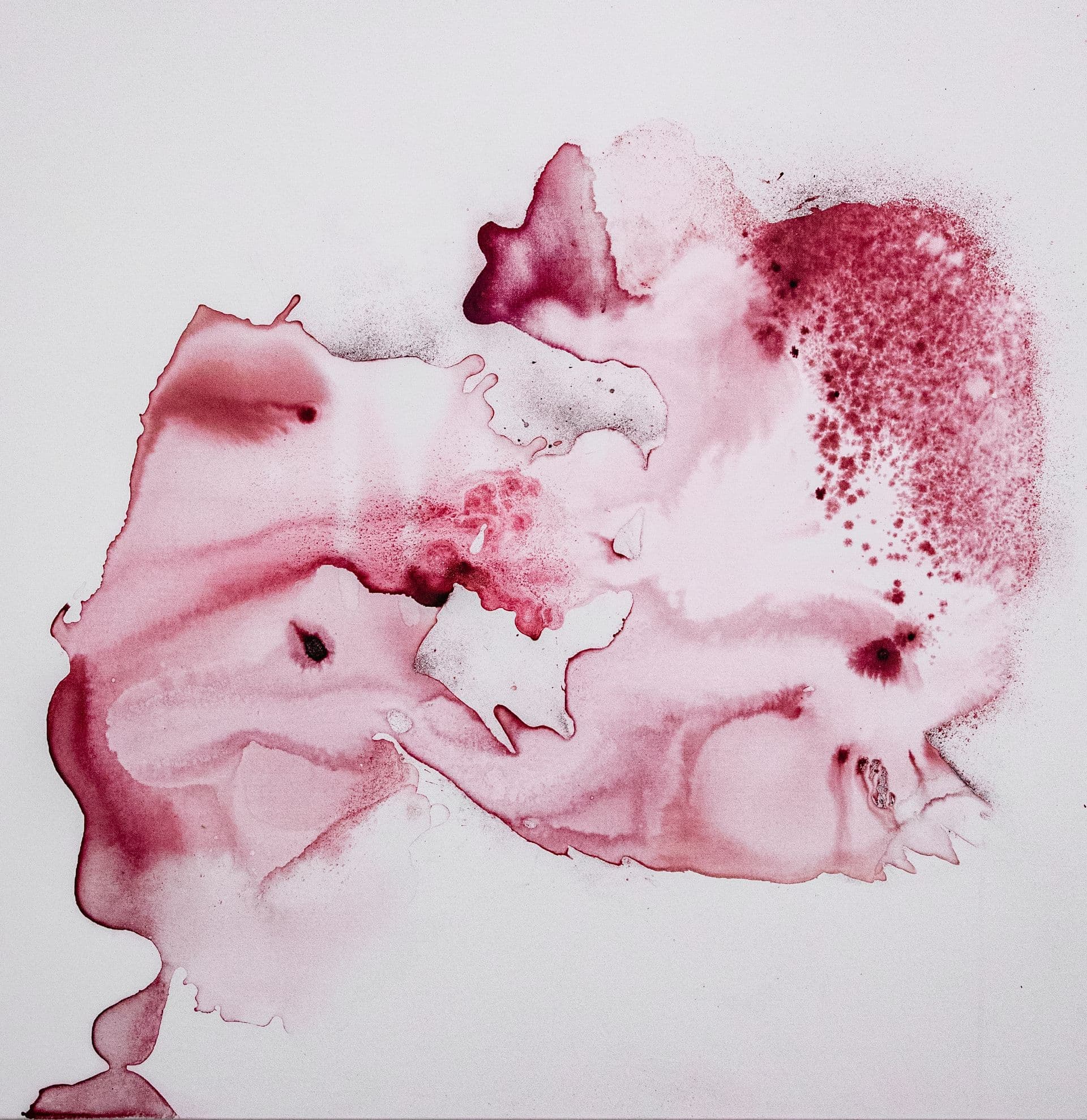 DUKKHA N6 70x70 cocciniglia e tecnica mista su tela 2021