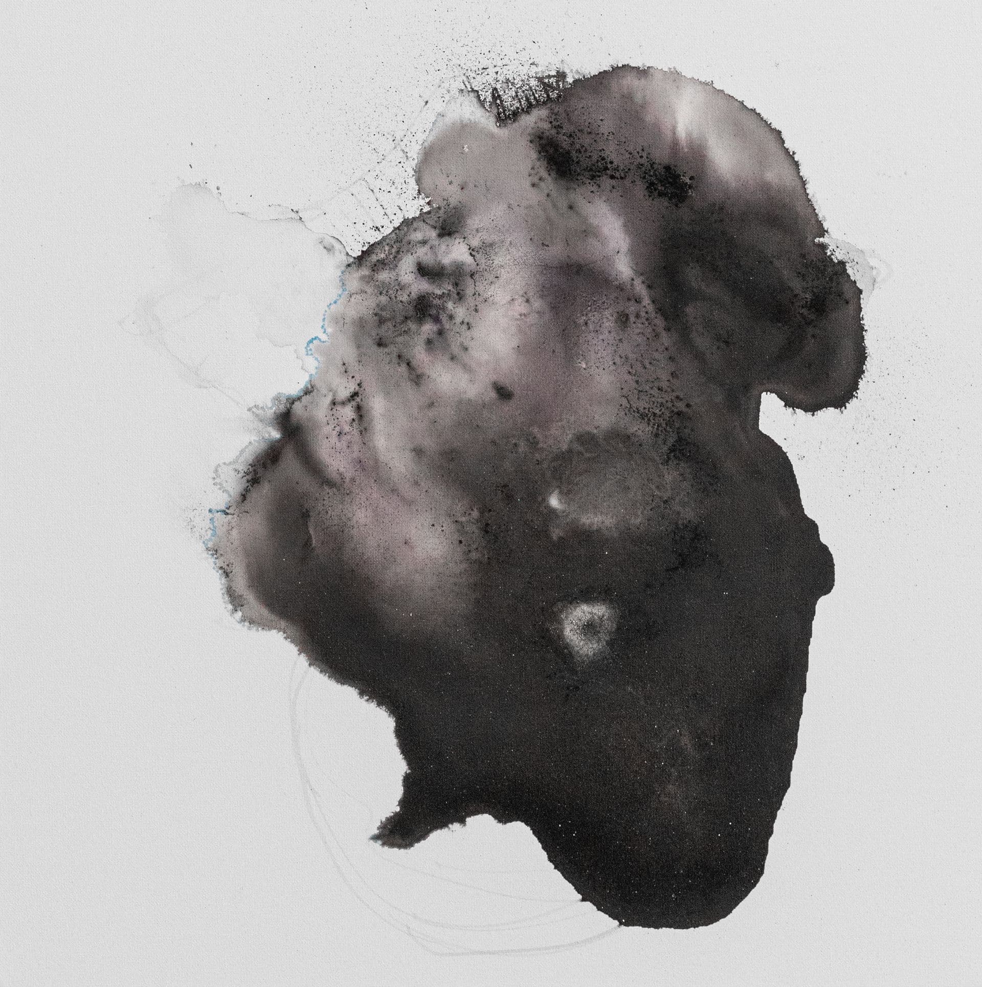 ANATTA N97 40x40 estratto di legno campeggio, pennarello a spirito e tecnica mista su tela 2023